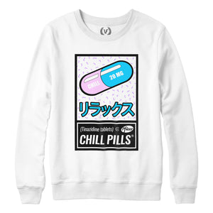 CHILL PILLS : Sweatshirt | Unisex | Vaporwave Sweatshirt | Vaporwave Fashion