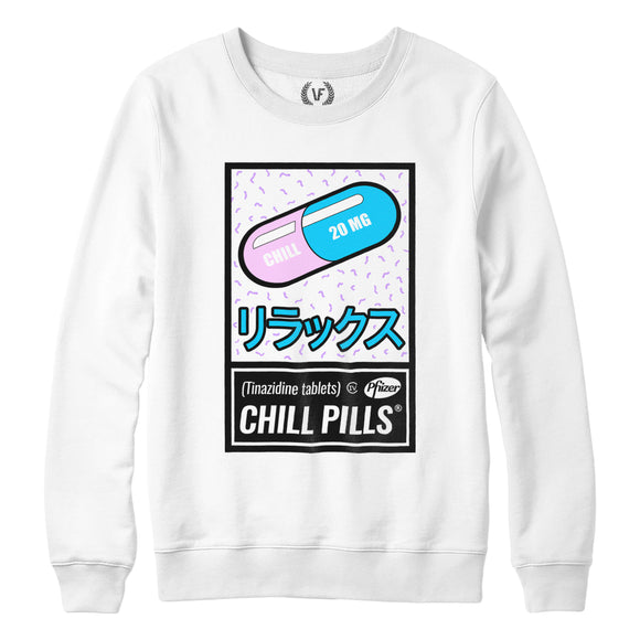 CHILL PILLS : Sweatshirt | Unisex | Vaporwave Sweatshirt | Vaporwave Fashion
