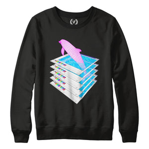 DOLPHIN SWIM : Sweatshirt | Unisex | Vaporwave Sweatshirt | Vaporwave Fashion